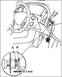Регулировка педали тормоза и датчика положения педали тормоза