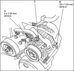 Проверка и регулировка привода ремня (L13A)