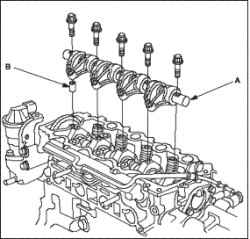 Снятие блока коромысел головки блока цилиндров (L13A)