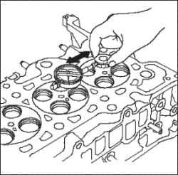Замена направляющей клапана головки блока цилиндров (N22A)