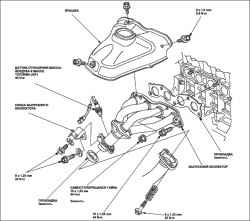 Снятие и установка выпускного коллектора (L13A)